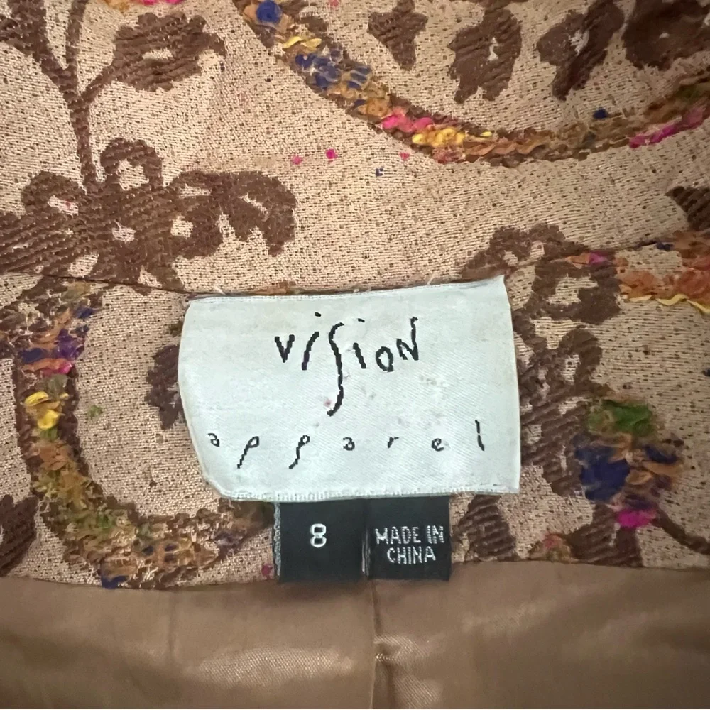 Vision Apparel Women’s Tapestry Blazer Coat - Size 8 - Picture 6 of 8